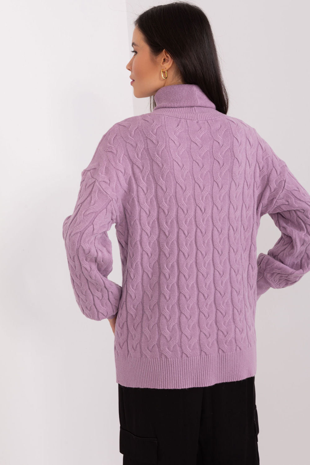 Pull femme AT Col Roulé Col — violet