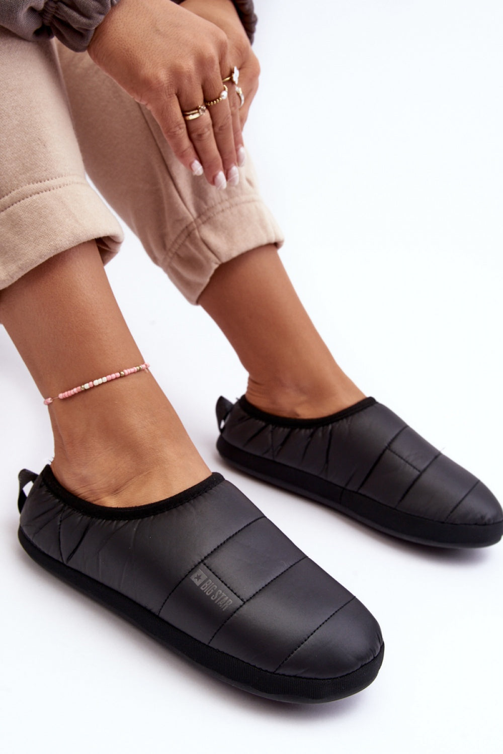 Pantalon femme Step in style Pantoufles Pantoufles — noir