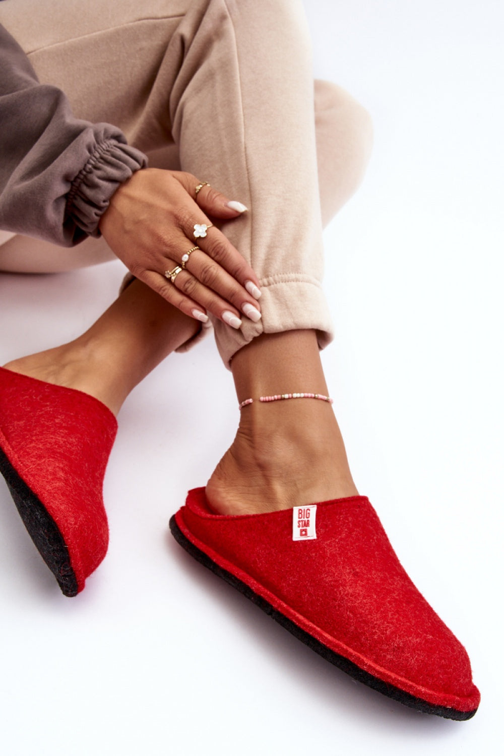 Pantalon femme Step in style Pantoufles Pantoufles — rouge
