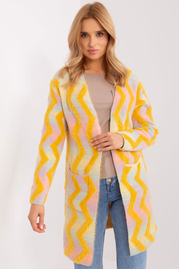Cardigan femme AT — jaune