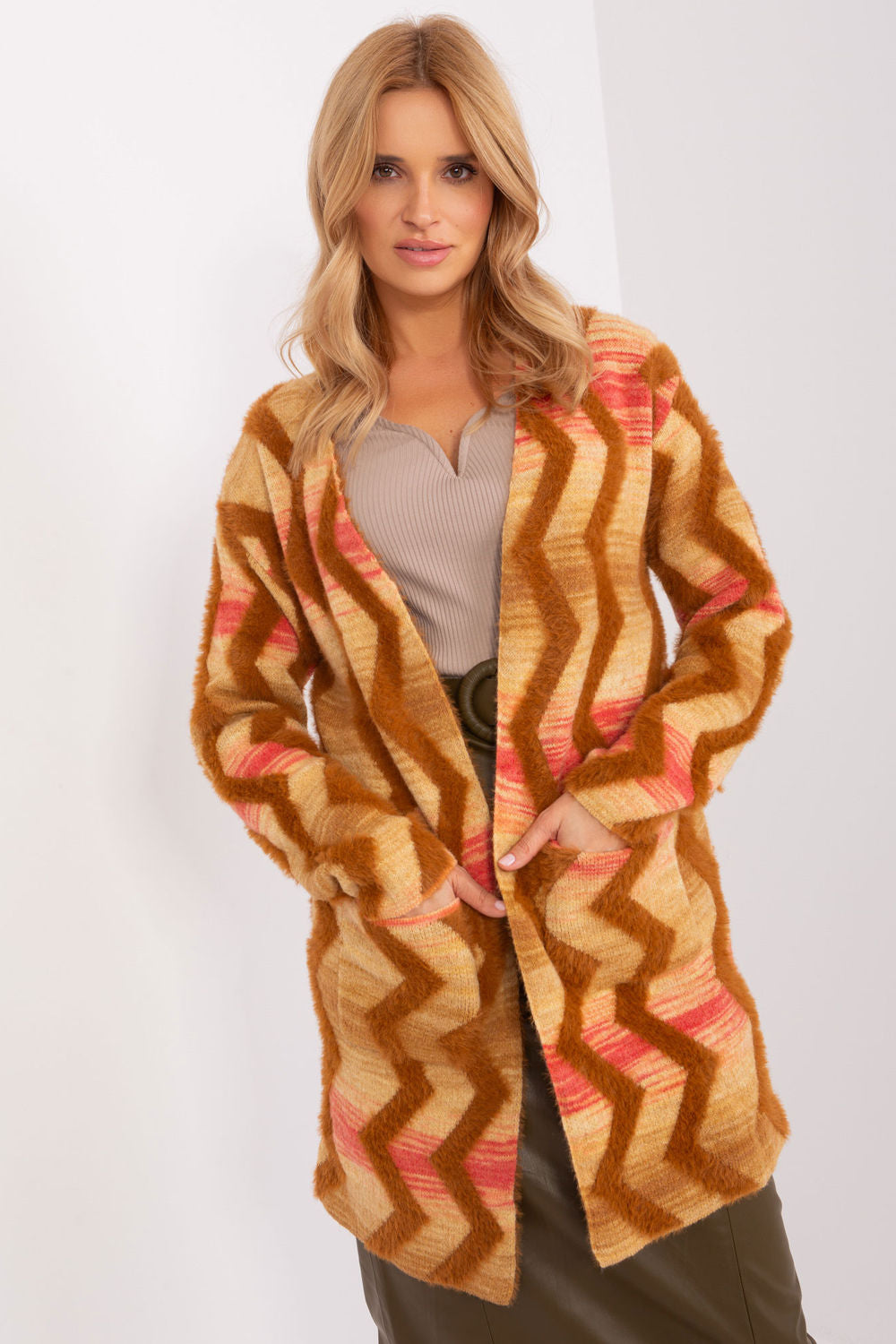 Cardigan femme AT — brun