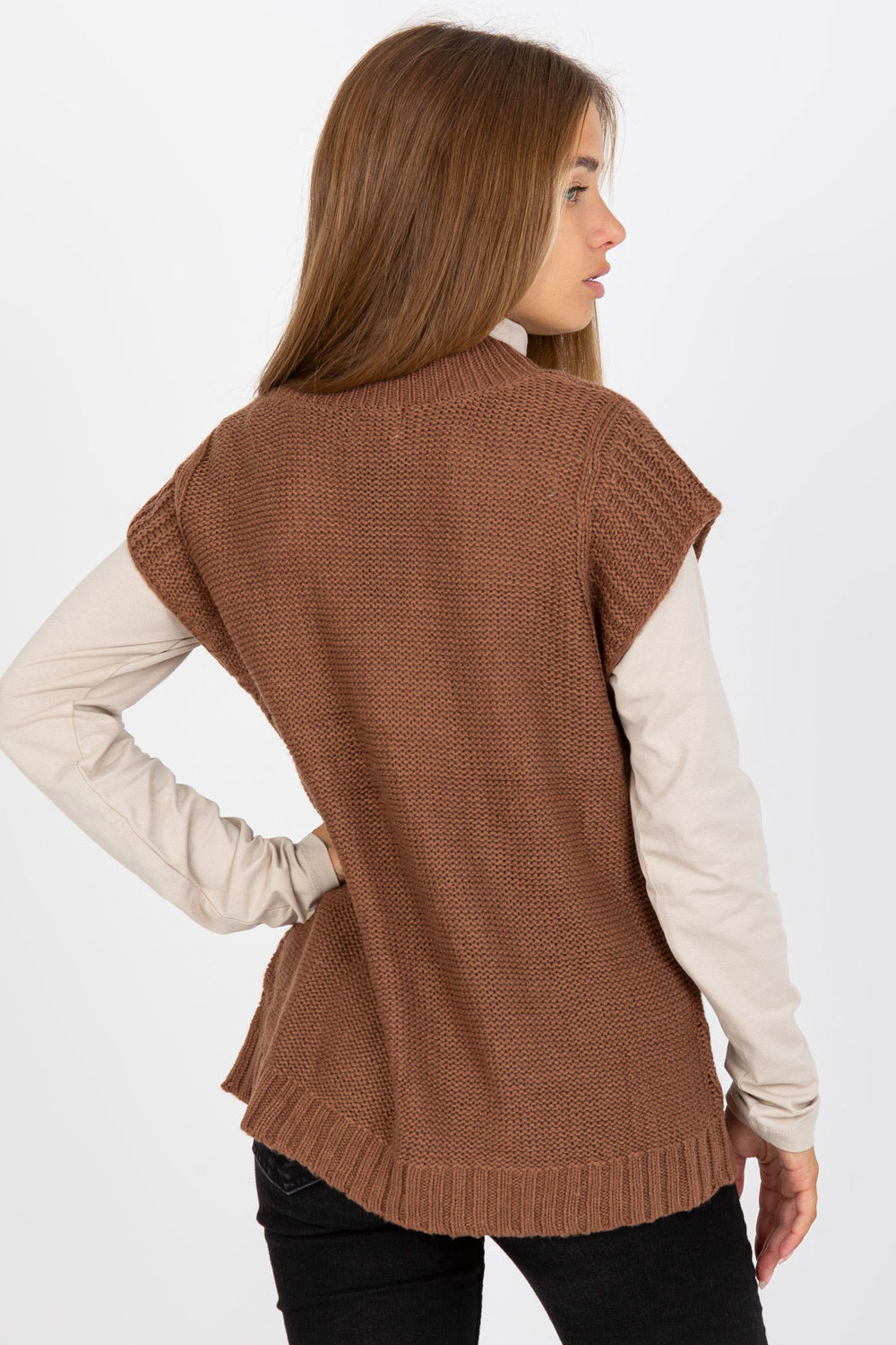 Pull femme Sublevel Gilet Gilet — brun