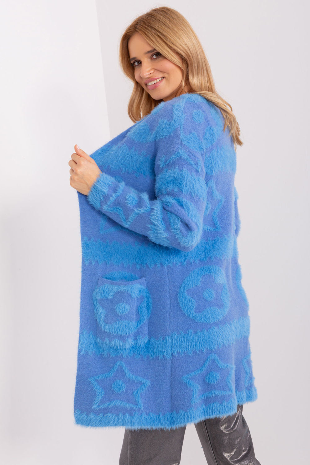 Cardigan femme AT — bleu