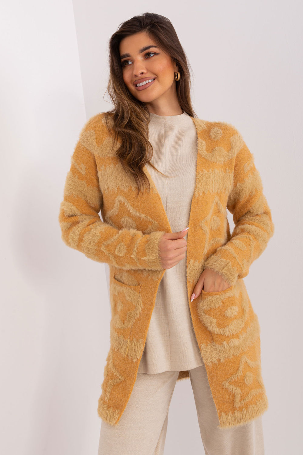 Cardigan femme AT — brun