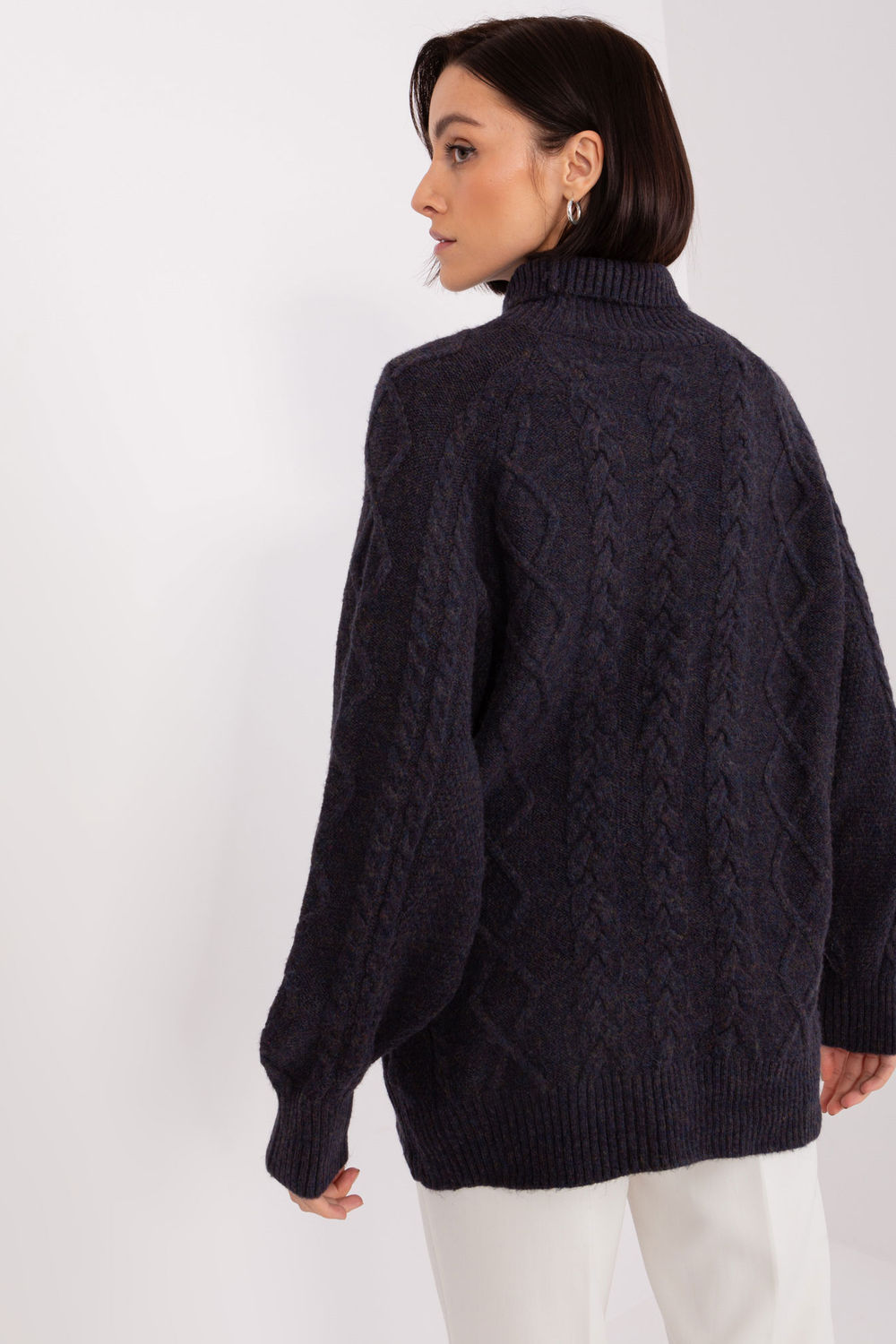 Pull femme AT Col Roulé Col — noir