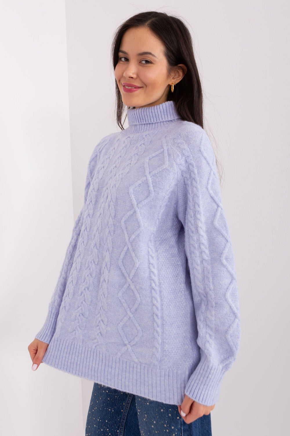 Pull femme AT Col Roulé Col — violet