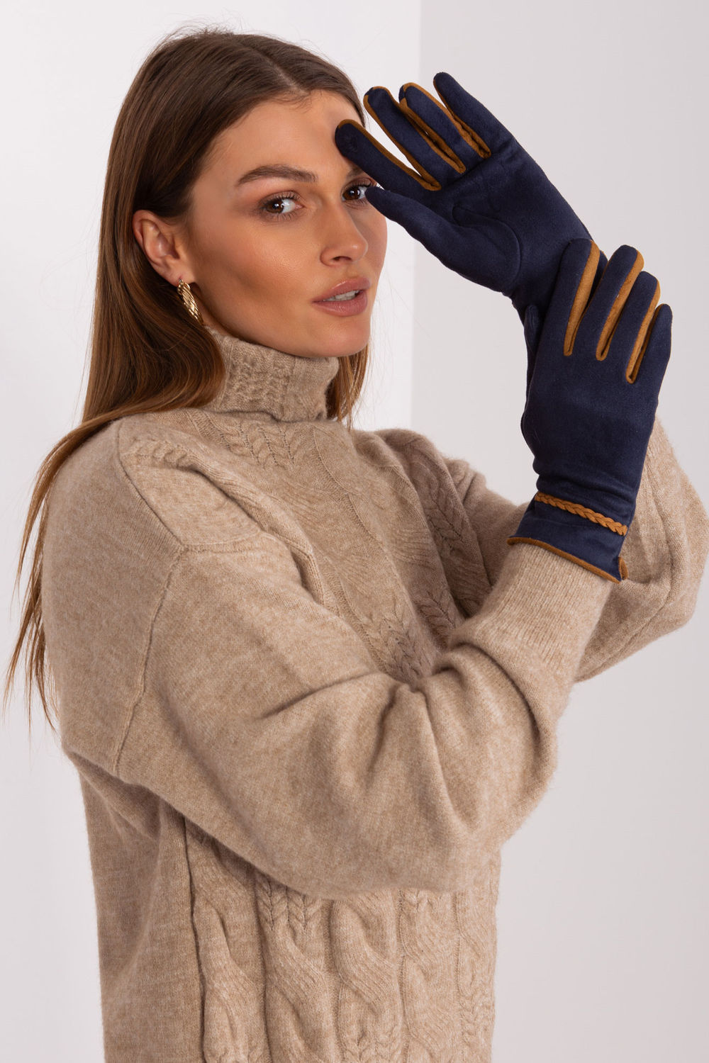 Gants femme AT — bleu marine