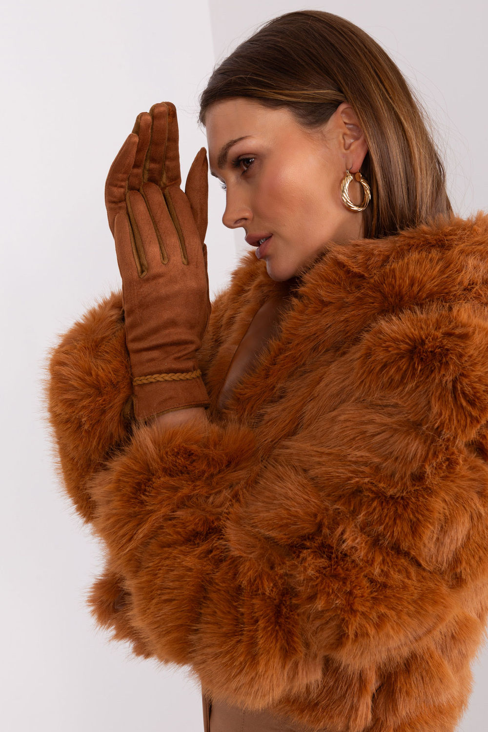Gants femme AT — brun