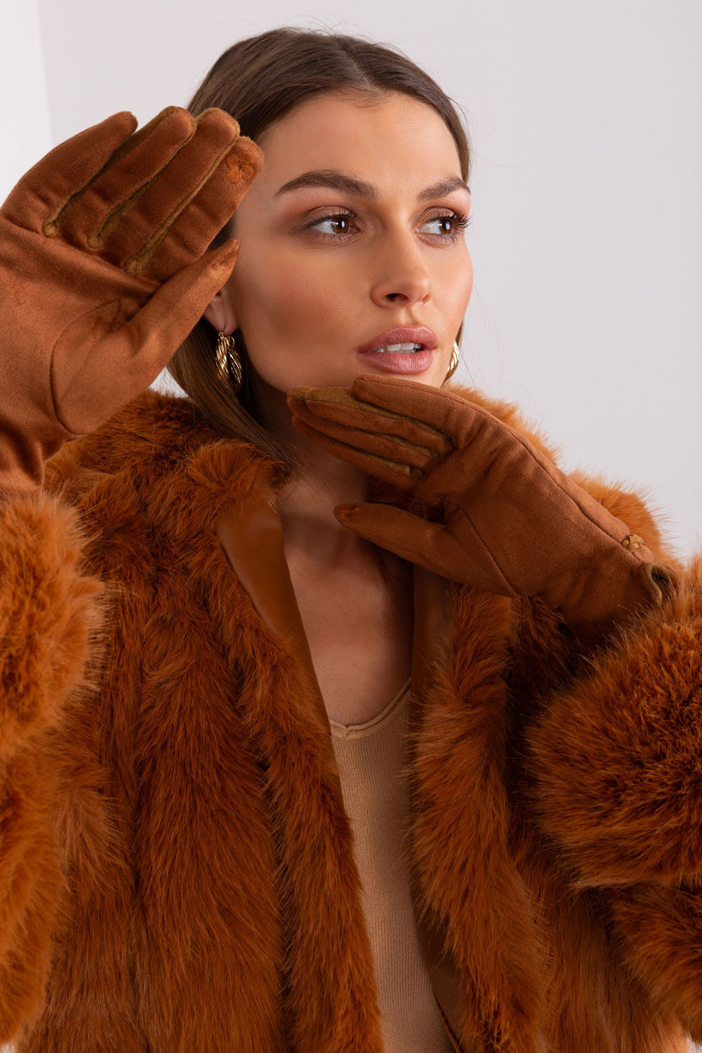 Gants femme AT — brun