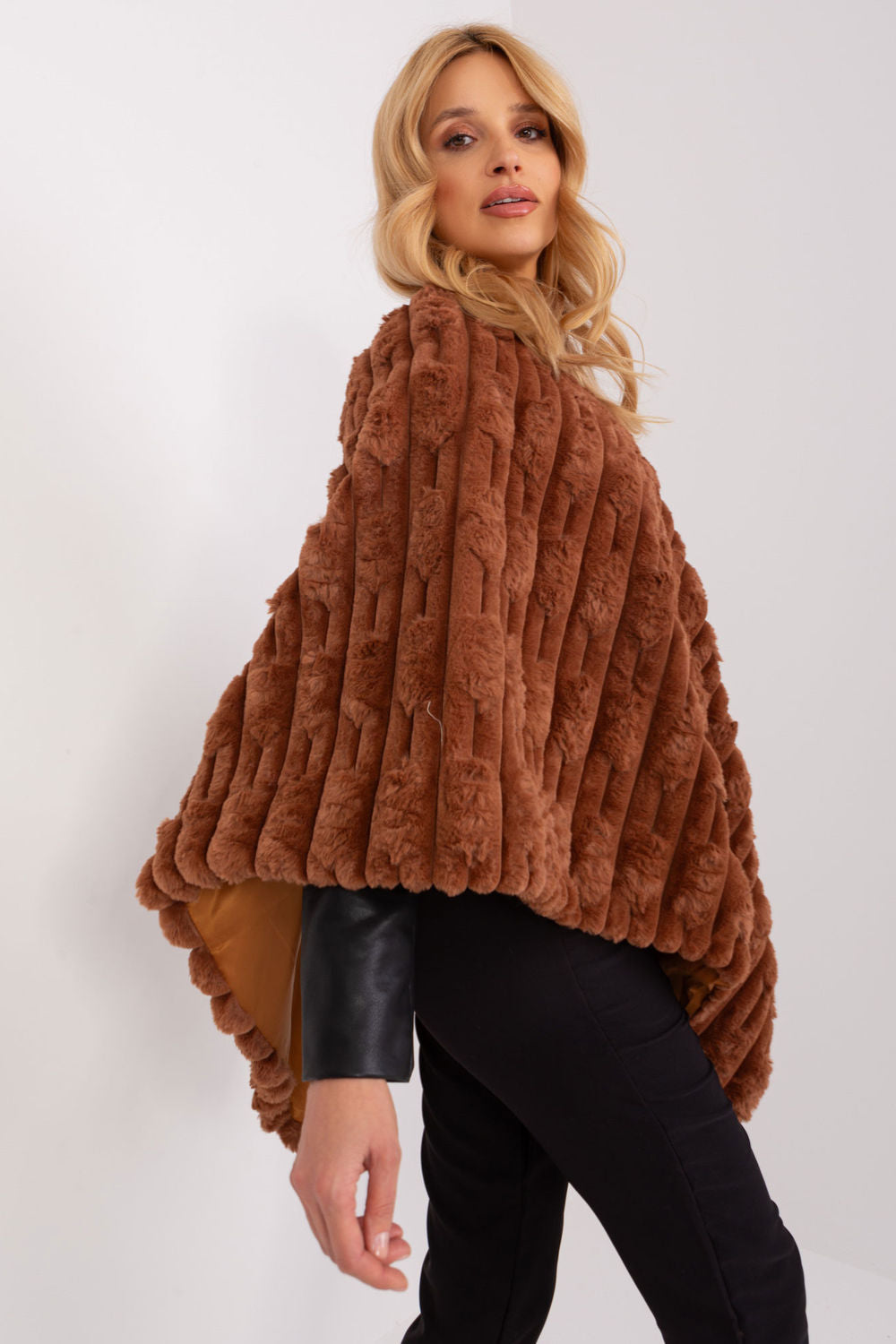 Poncho femme AT — brun