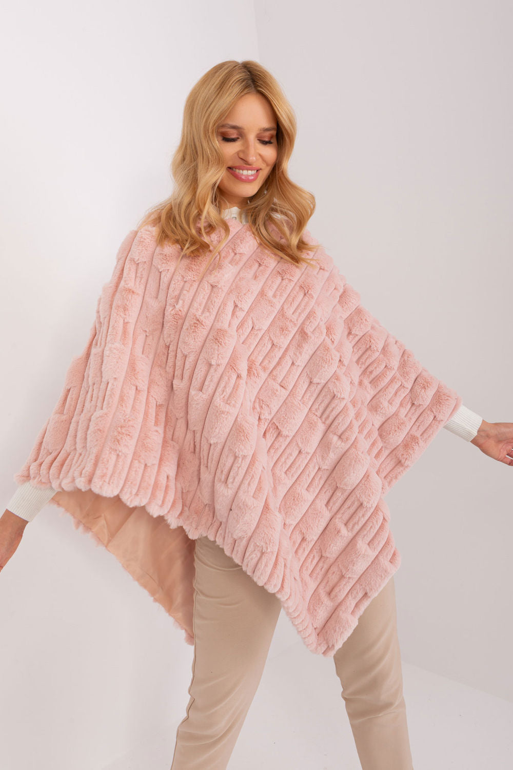 Poncho femme AT — rosé