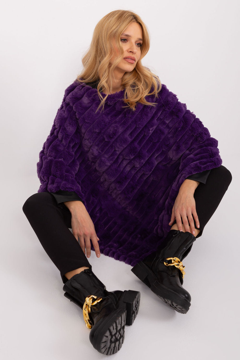 Poncho femme AT — violet