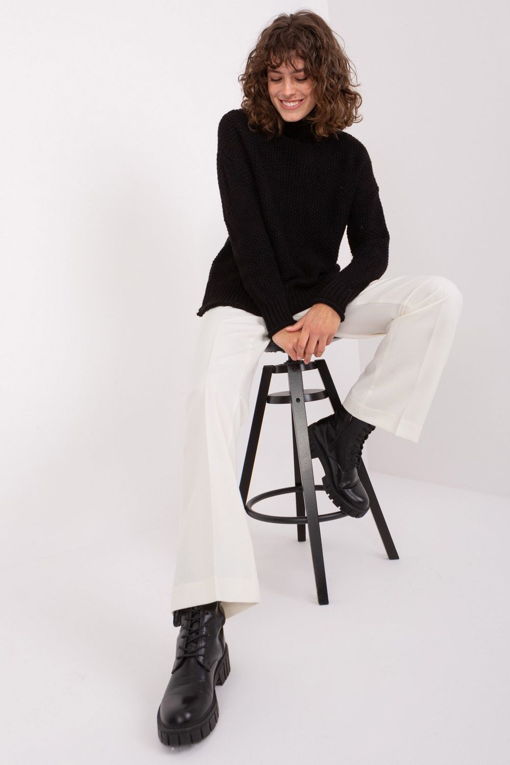 Pull femme Badu Col Roulé Col — noir