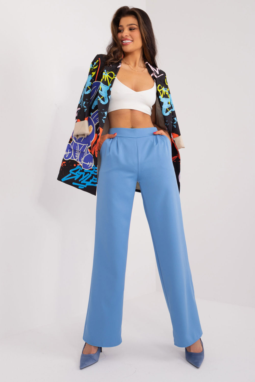 Chaussures à talons femme Rue Paris Pantalon Pantalon — bleu