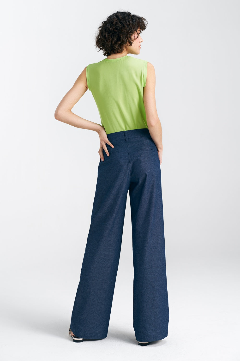 Chaussures à talons femme Nife Pantalon Long Pantalon — bleu marine