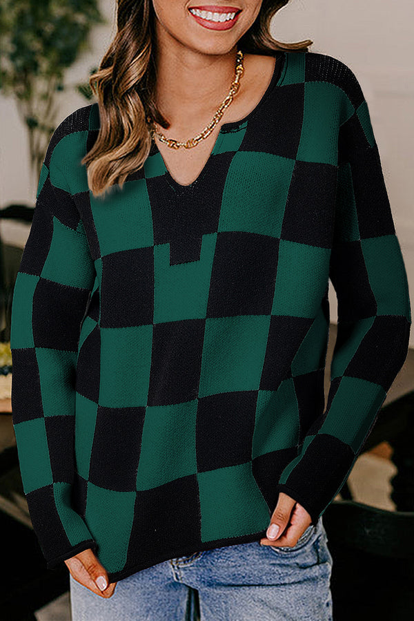 Pull femme en maille, épaules tombantes — vert