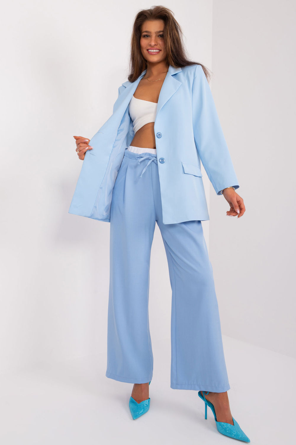 Chaussures à talons femme Italy Moda Pantalon Pantalon — bleu