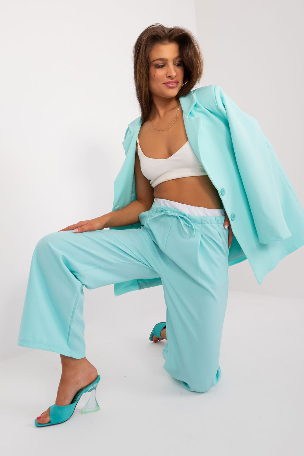 Chaussures à talons femme Italy Moda Pantalon Pantalon — vert