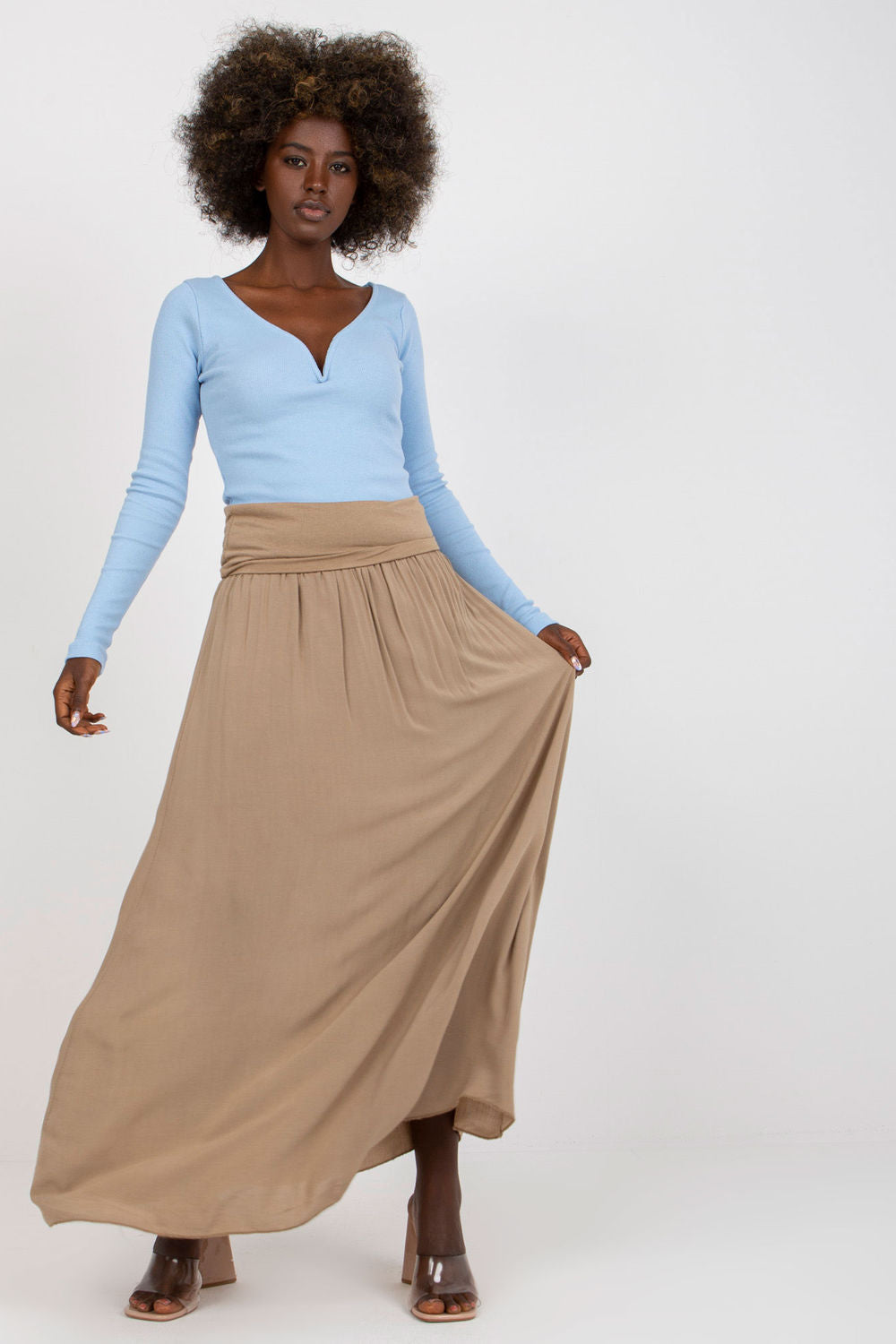 Jupe femme Och Bella Longue Longue — beige