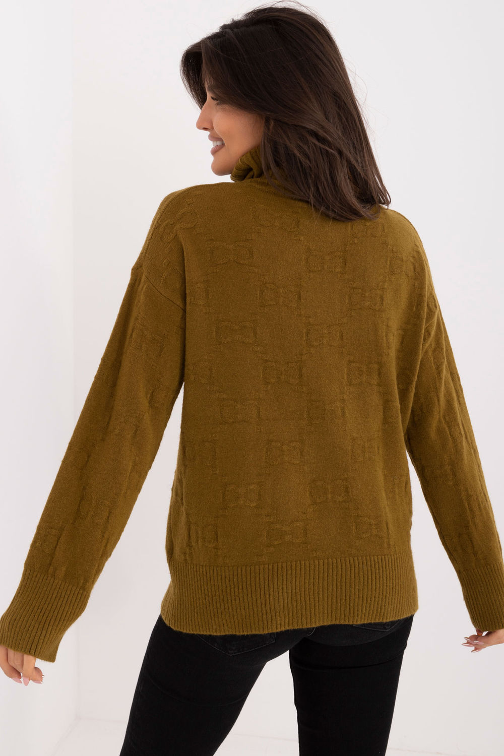 Pull femme AT Col Roulé Col — vert