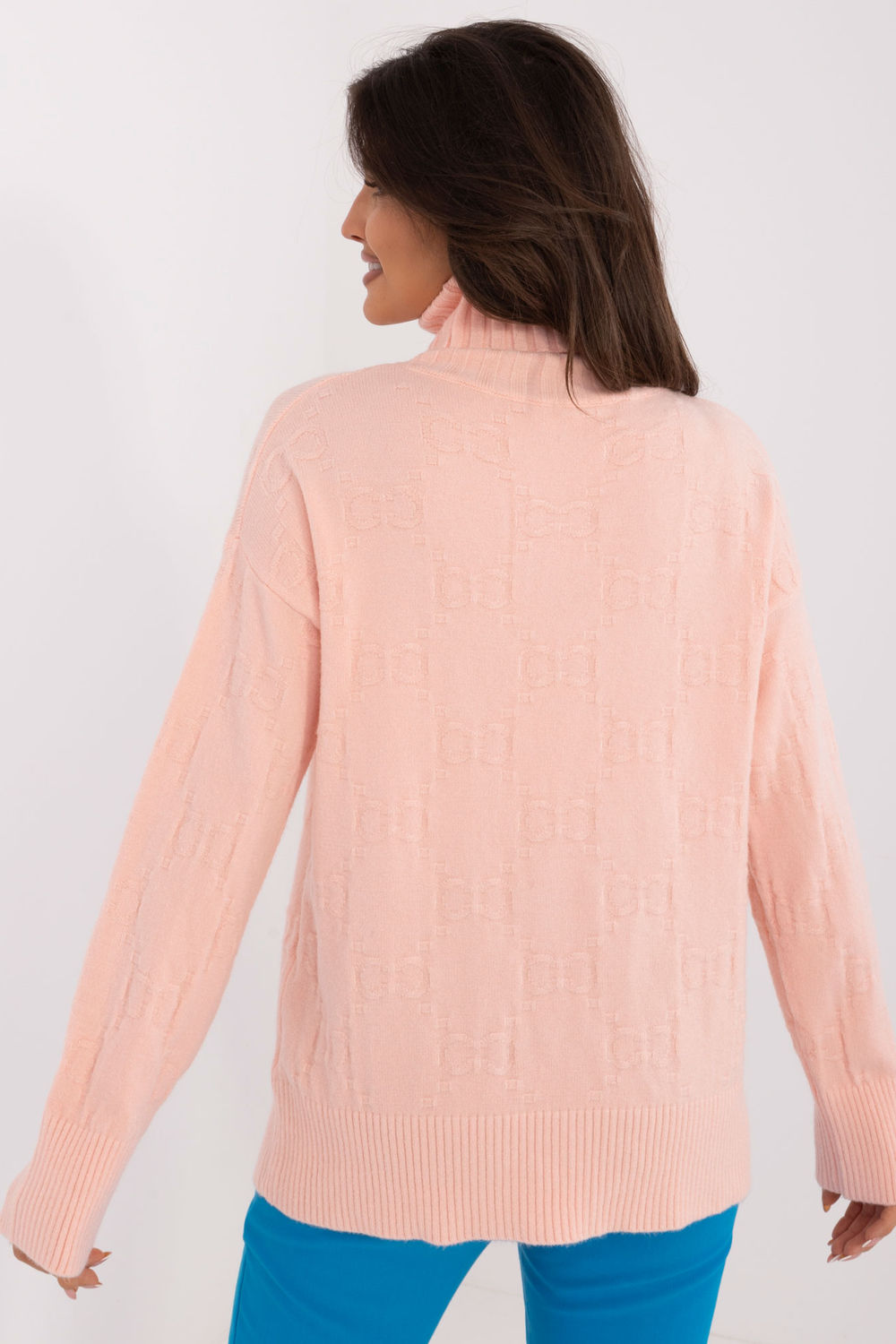 Pull femme AT Col Roulé Col — rosé