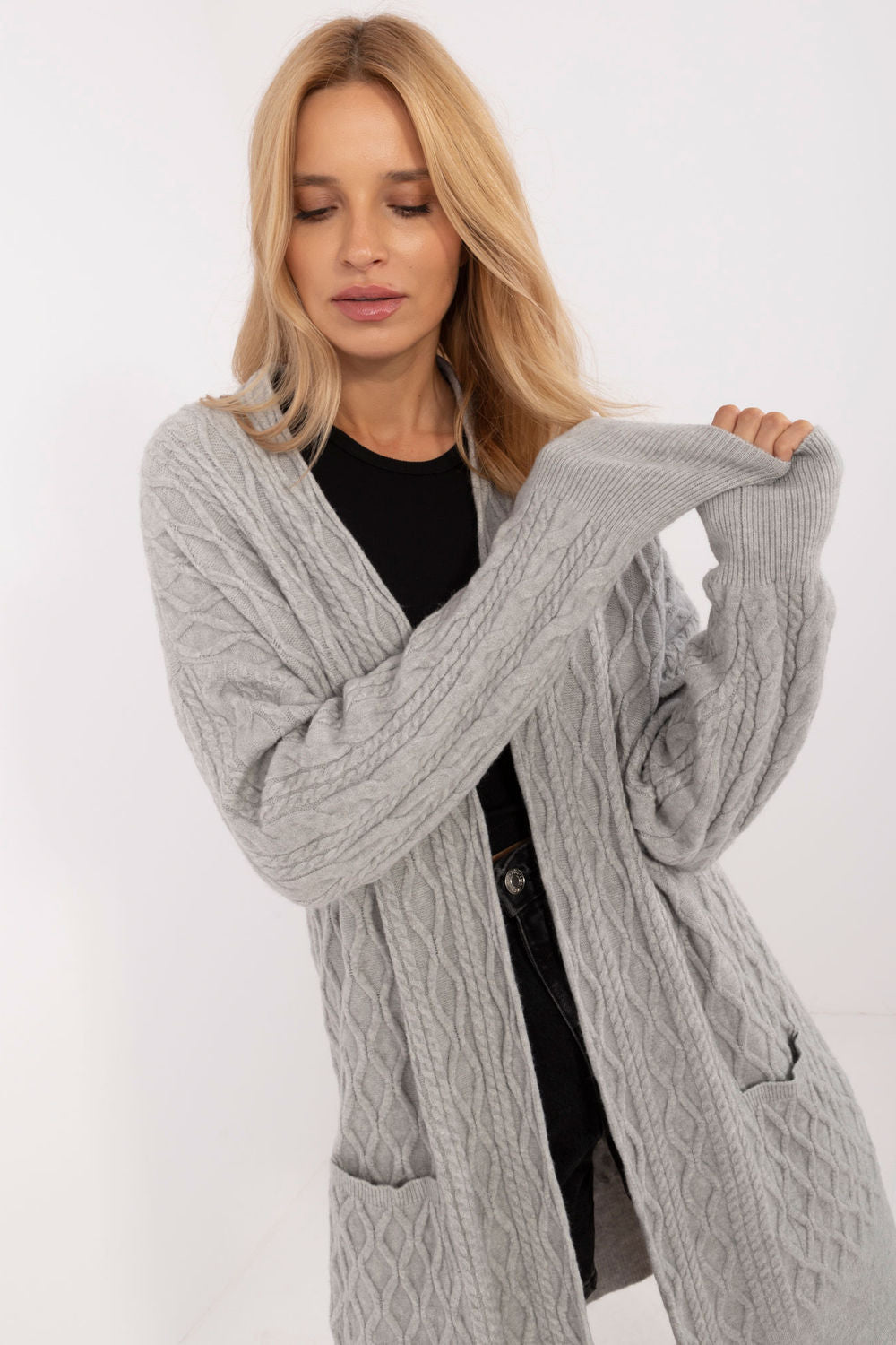 Cardigan femme AT — gris