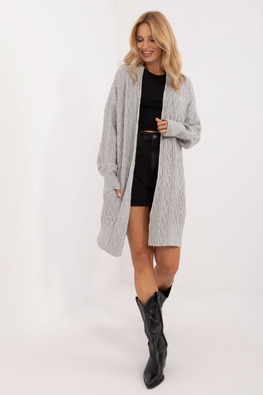 Cardigan femme AT — gris