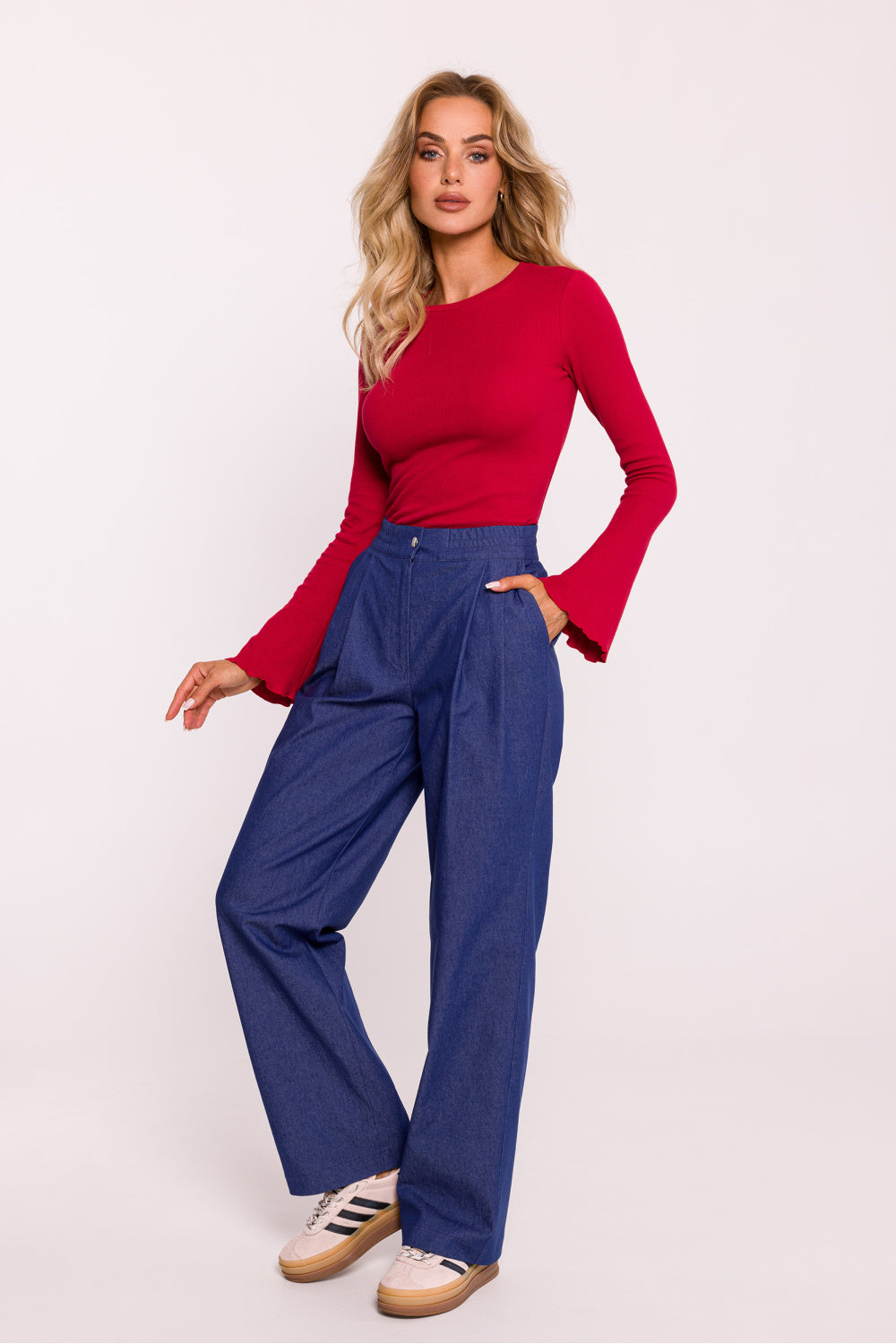 Chaussures à talons femme Moe Pantalon Long Pantalon — bleu