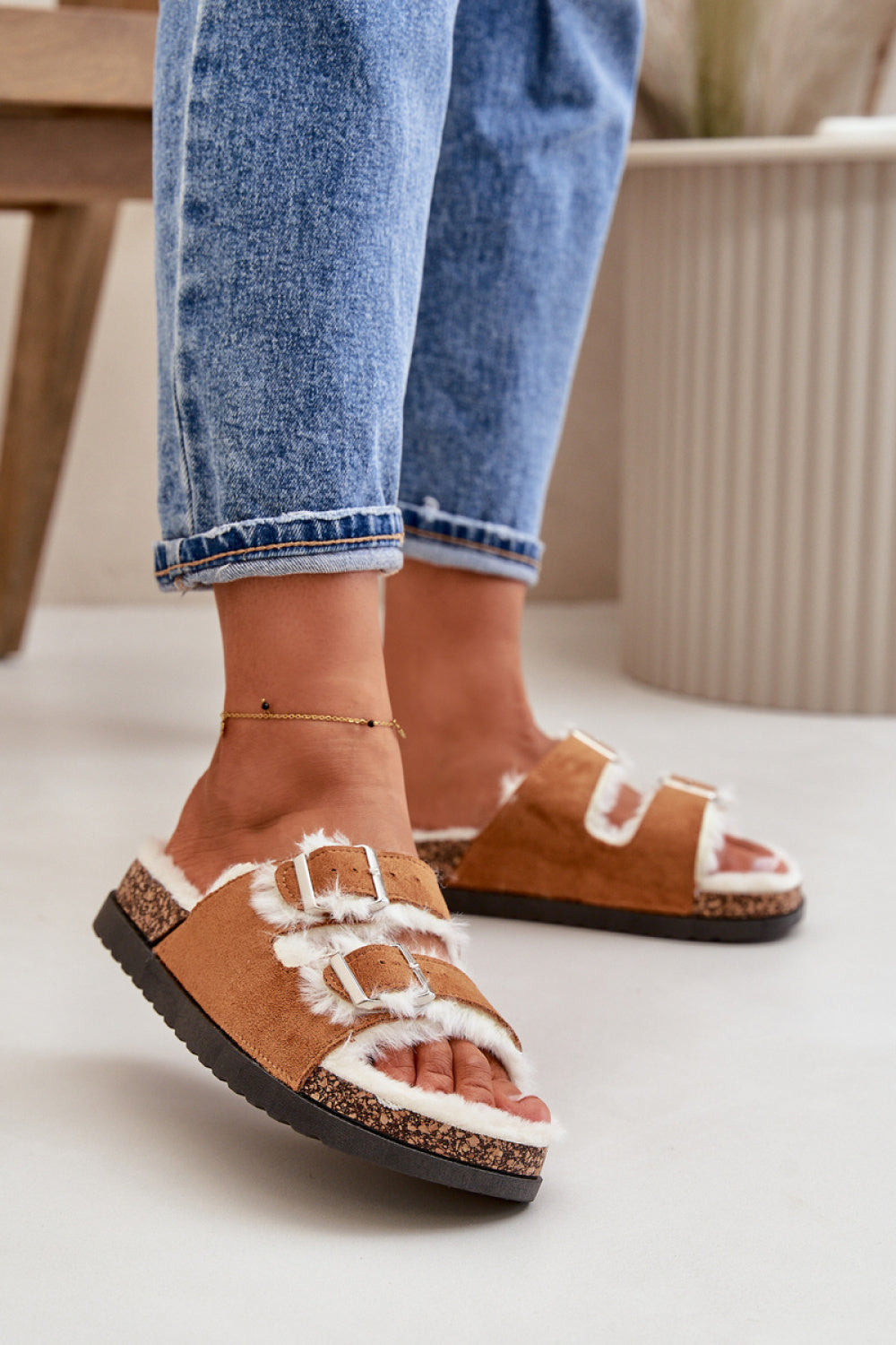Pantalon femme Step in style Pantoufles Pantoufles — brun