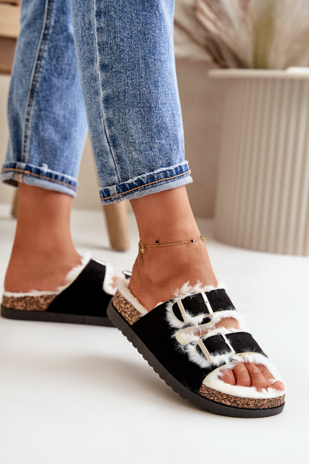 Pantalon femme Step in style Pantoufles Pantoufles — noir