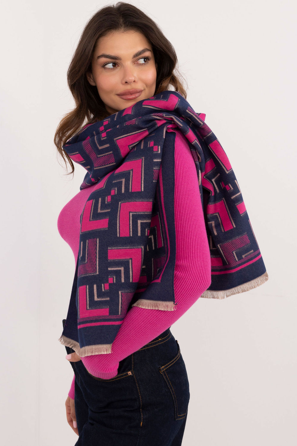 Châle femme AT — bleu marine