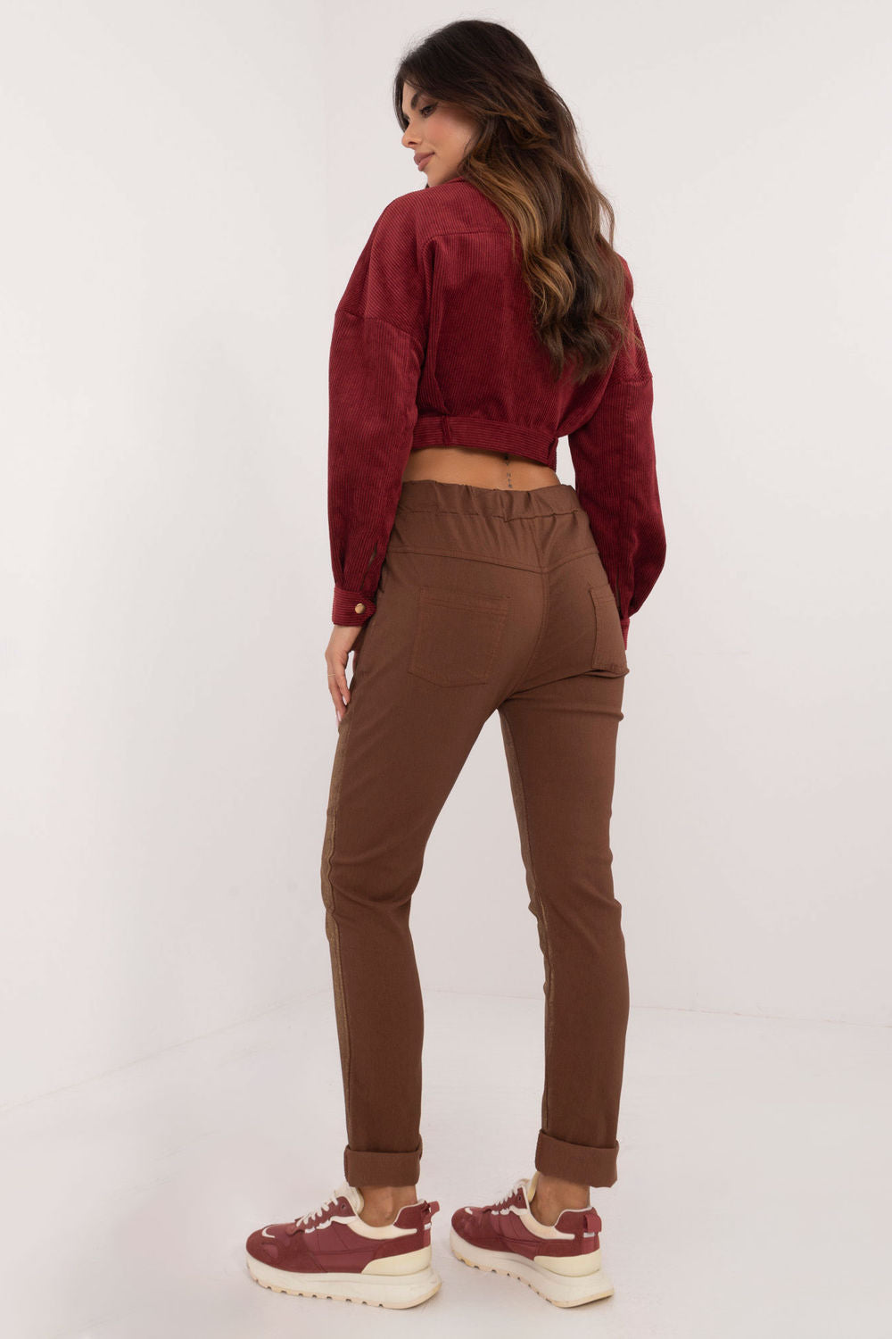 Chaussures à talons femme Italy Moda Pantalon Pantalon — brun