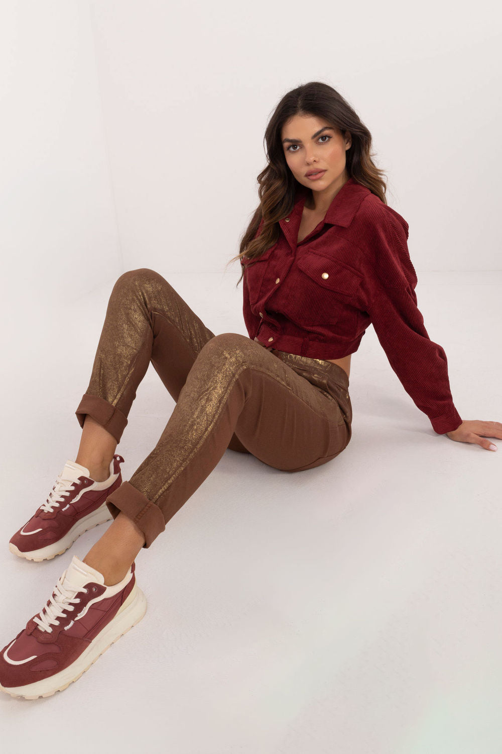 Chaussures à talons femme Italy Moda Pantalon Pantalon — brun