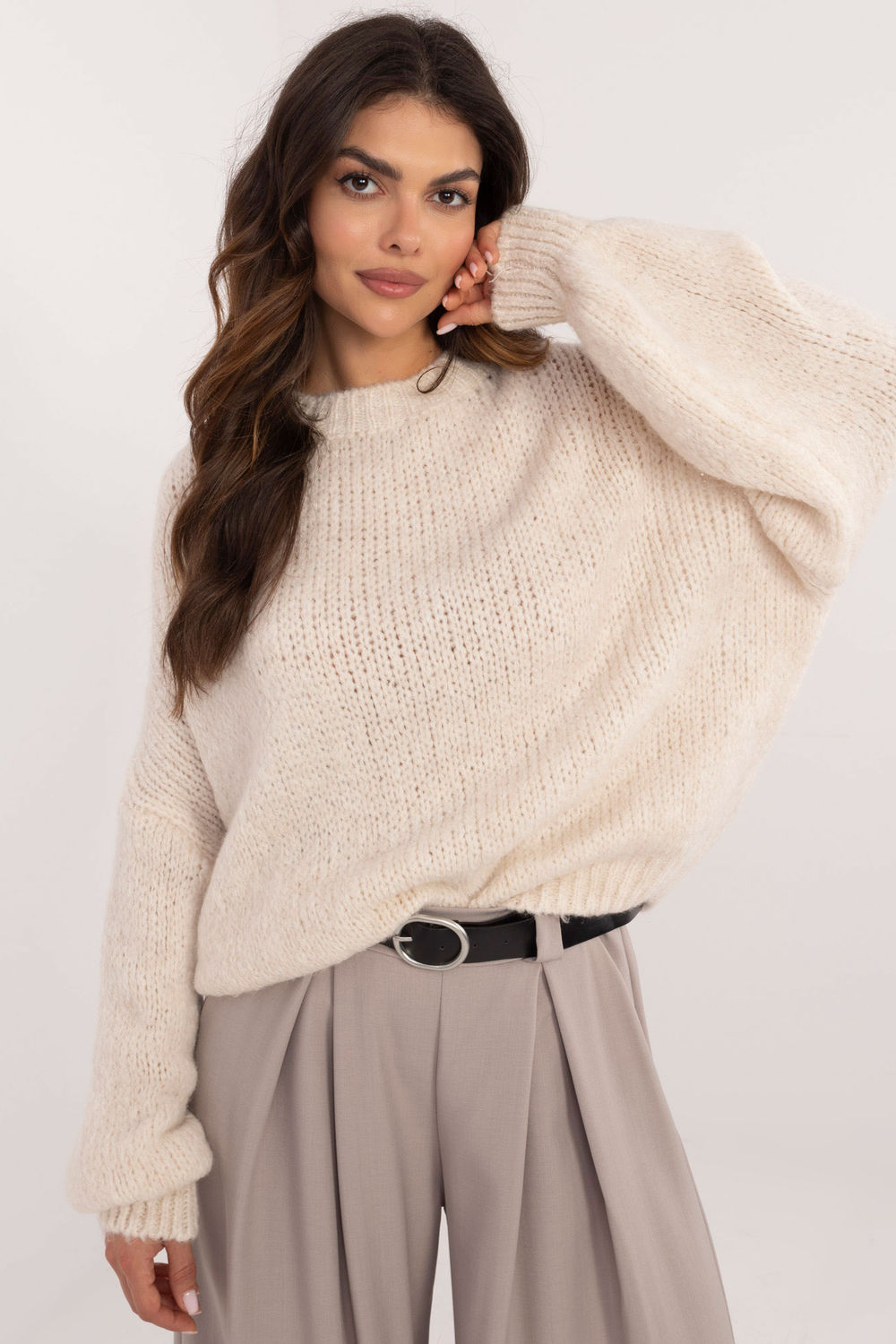 Pull femme Och Bella Chandail Chandail — beige