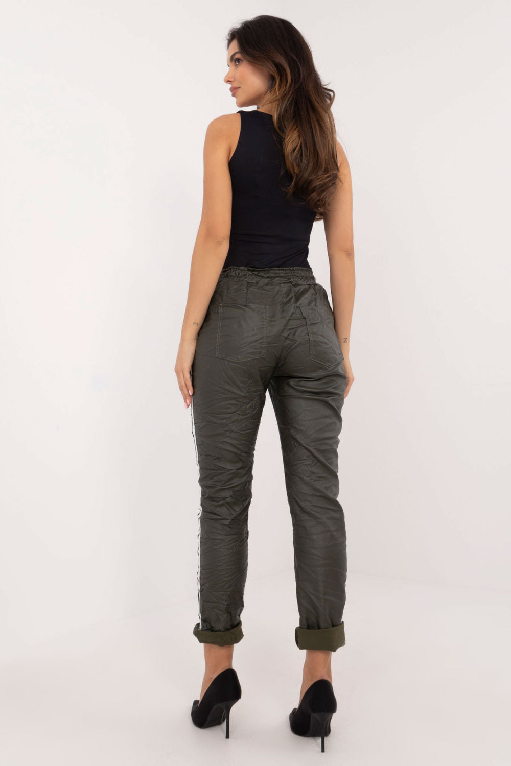 Chaussures à talons femme Italy Moda Pantalon Pantalon — vert