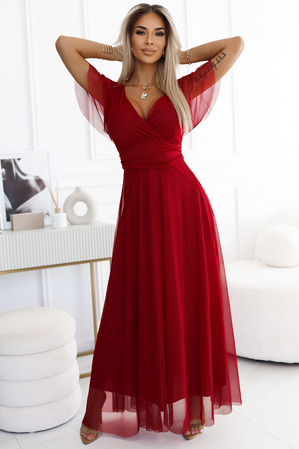Robe femme Numoco Longue Longue — rouge
