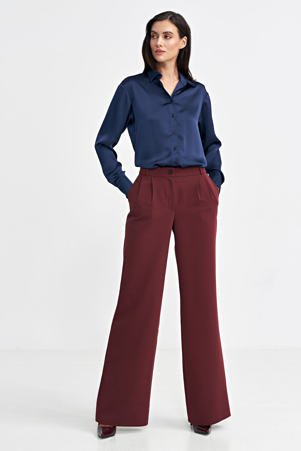 Chaussures à talons femme Nife Pantalon Long Pantalon — rouge