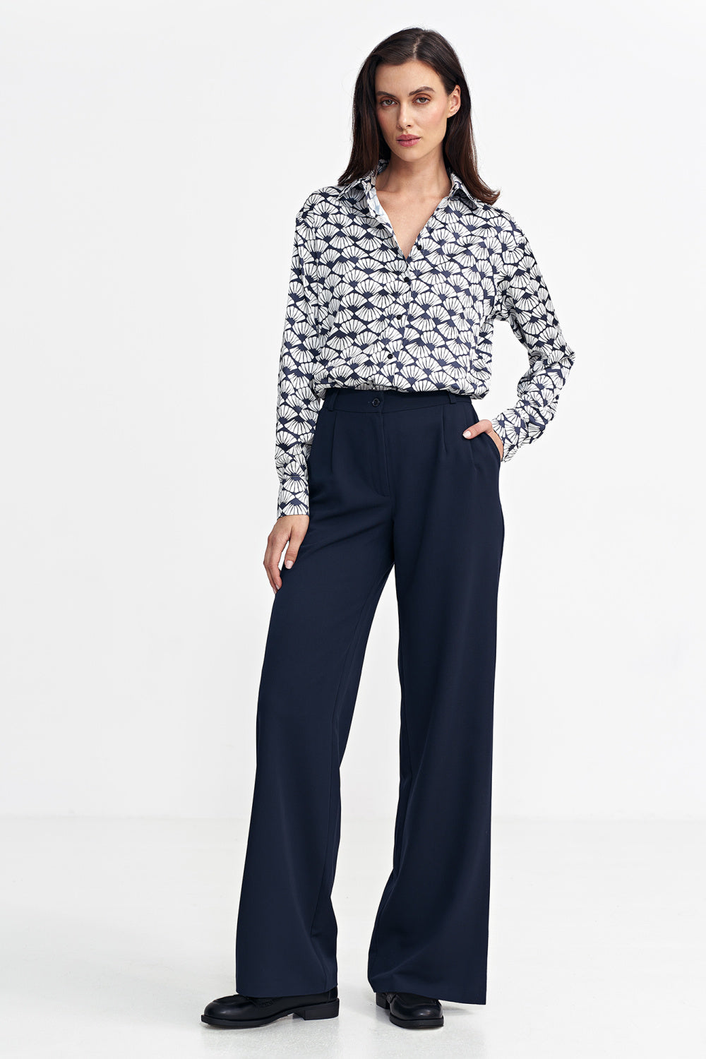 Chaussures à talons femme Nife Pantalon Long Pantalon — bleu marine