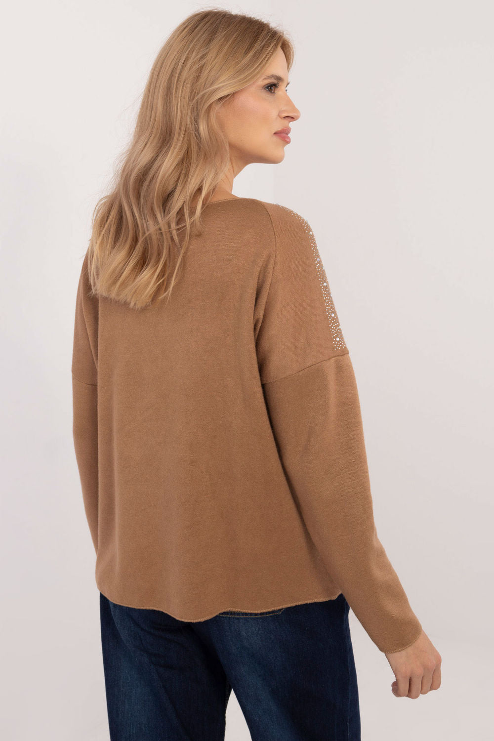 Pull femme Italy Moda Chandail Chandail — brun