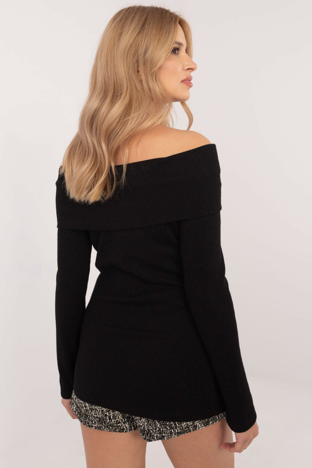 Pull femme Italy Moda Chandail Chandail — noir