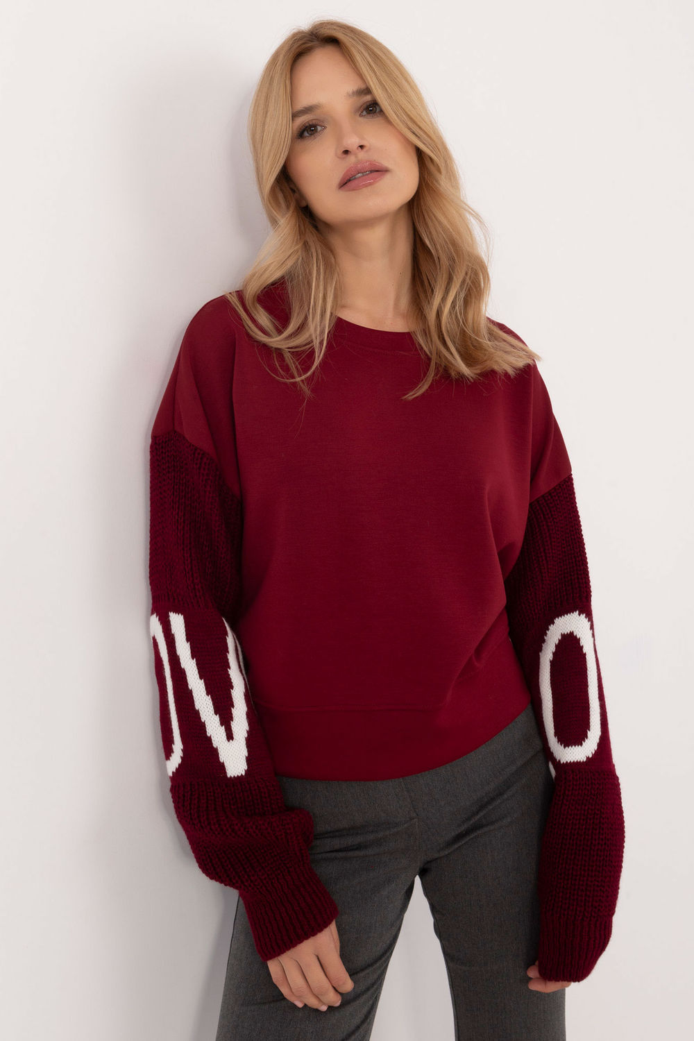 T-shirt femme Italy Moda Sweatshirt Sweatshirt — rouge