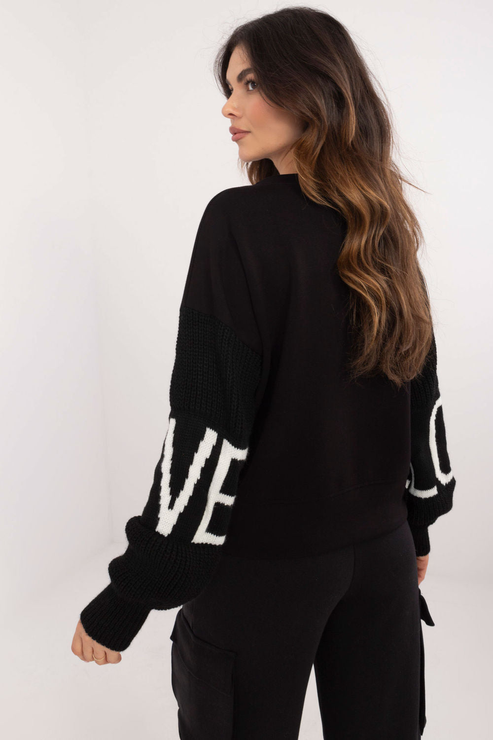 T-shirt femme Italy Moda Sweatshirt Sweatshirt — noir