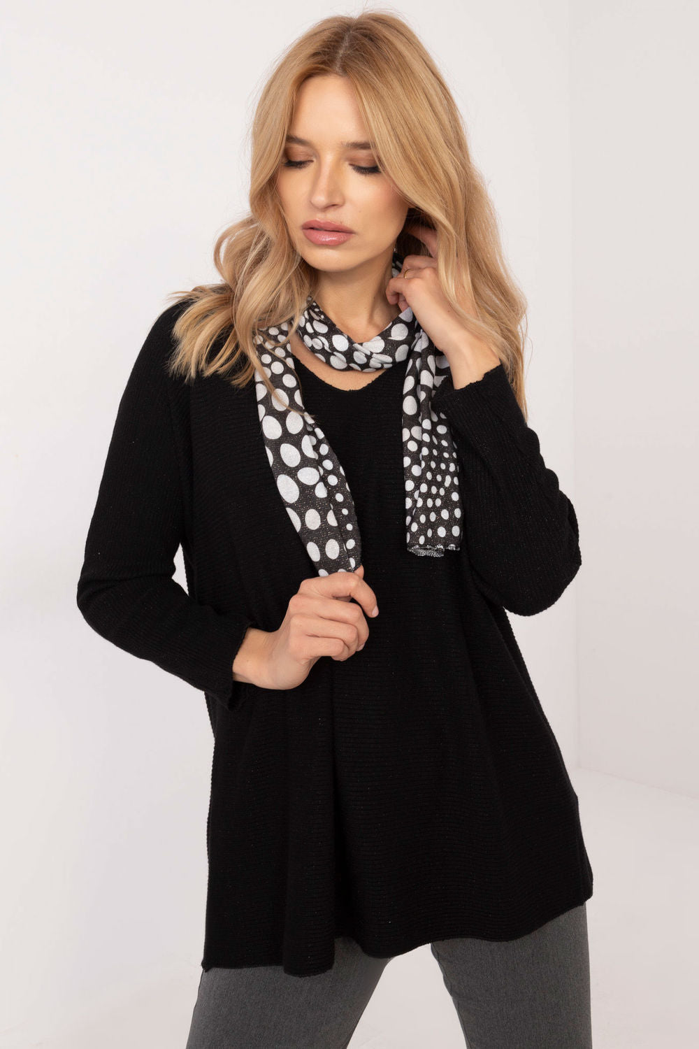 Pull femme Italy Moda Chandail Chandail — noir