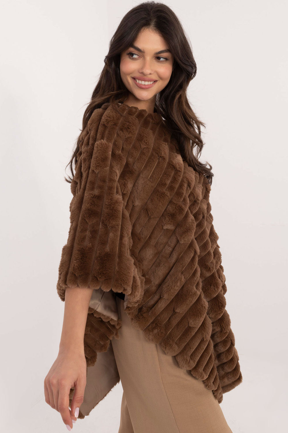 Poncho femme AT — brun