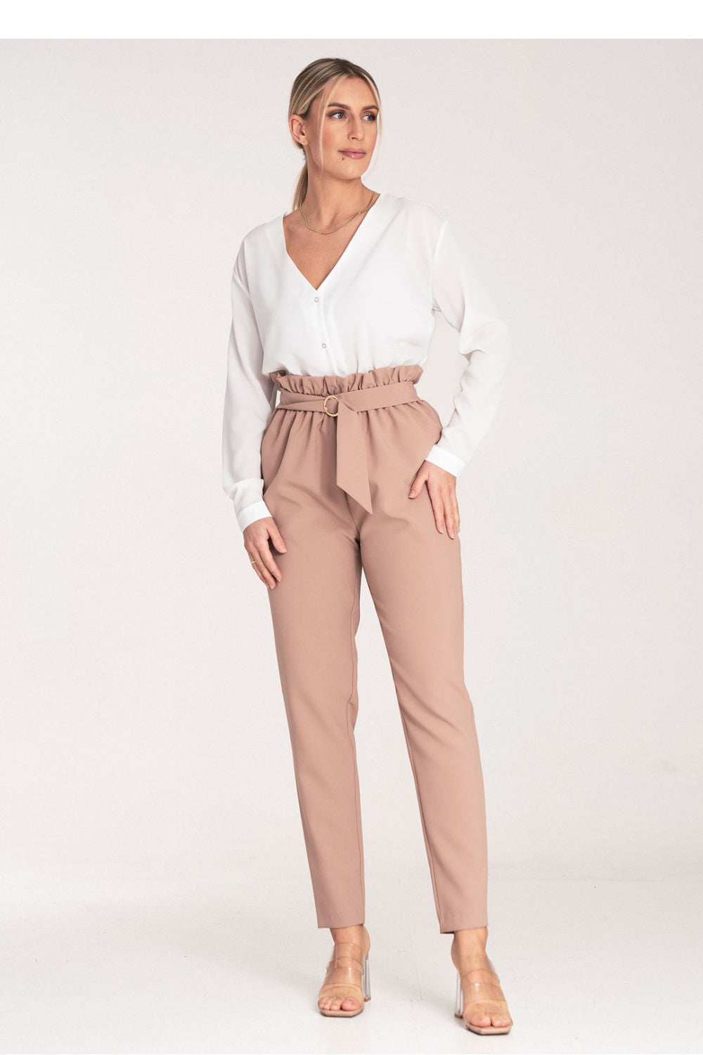 Chaussures à talons femme Figl Pantalon Pantalon — beige