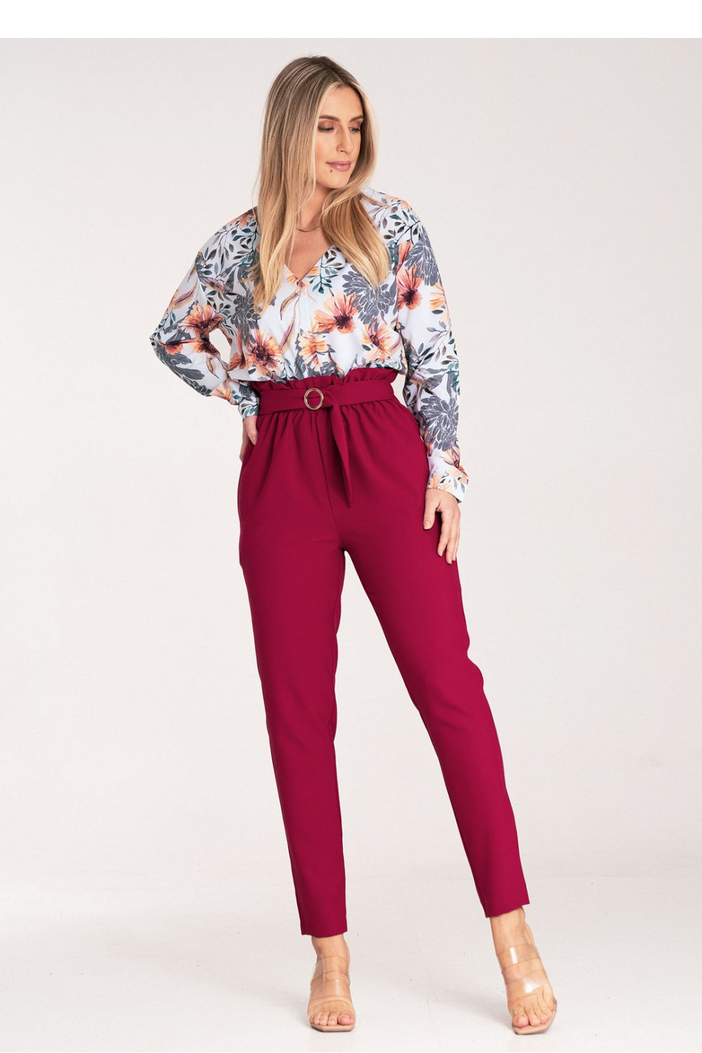 Chaussures à talons femme Figl Pantalon Pantalon — rouge