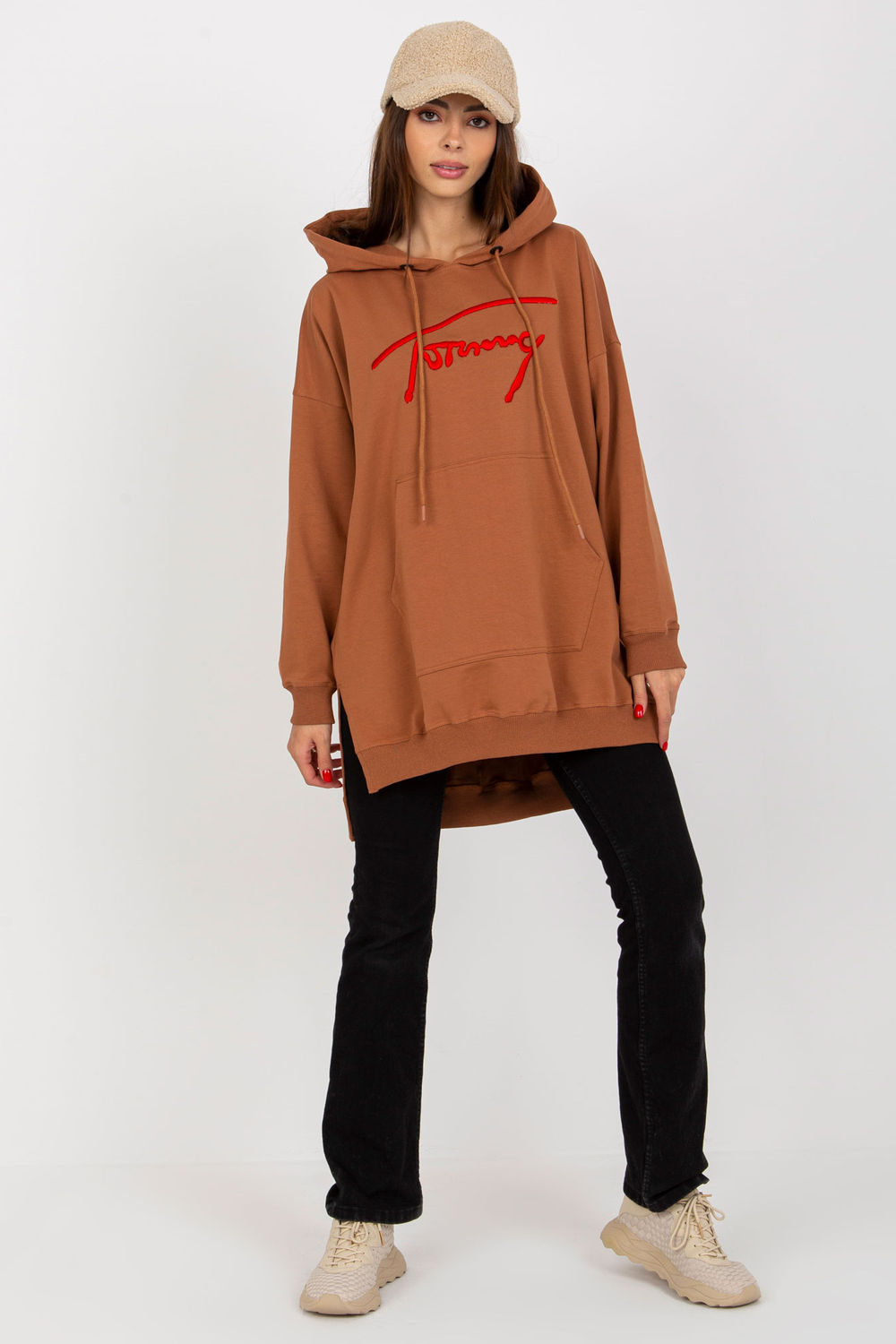 T-shirt femme Factory Price Sweatshirt Sweatshirt — brun