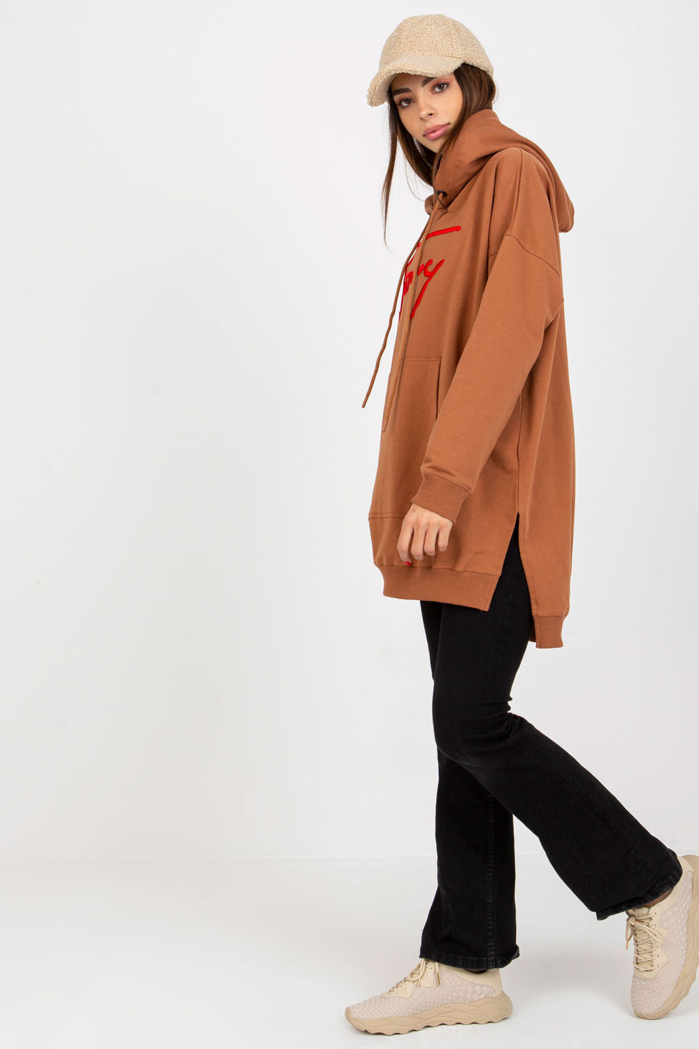 T-shirt femme Factory Price Sweatshirt Sweatshirt — brun