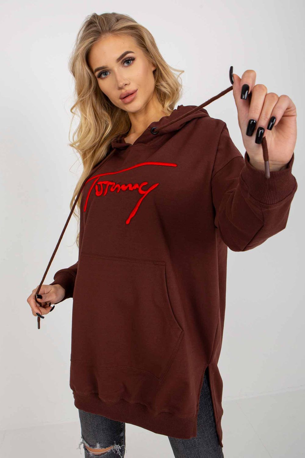 T-shirt femme Factory Price Sweatshirt Sweatshirt — brun