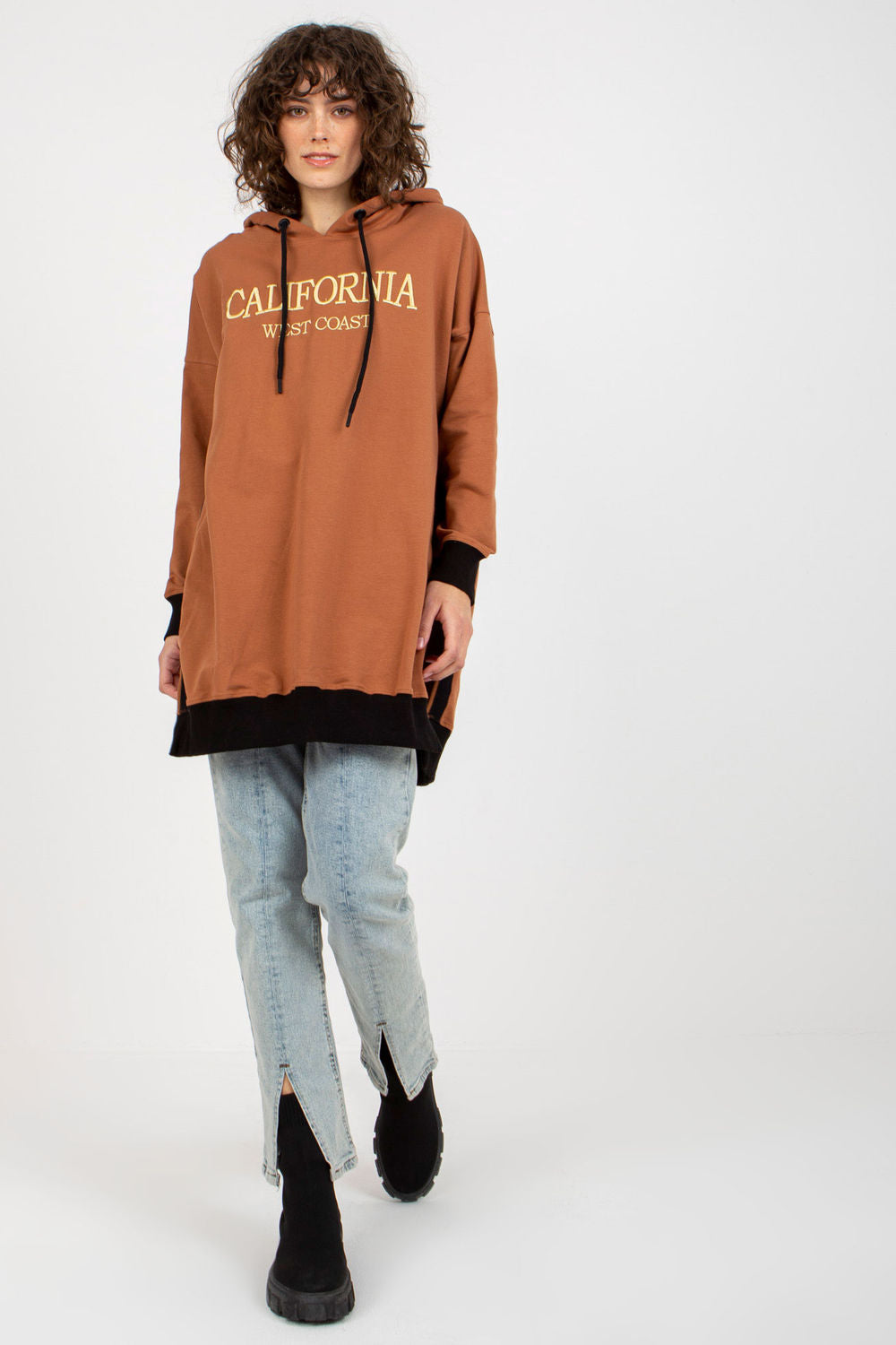 T-shirt femme Factory Price Sweatshirt Sweatshirt — brun